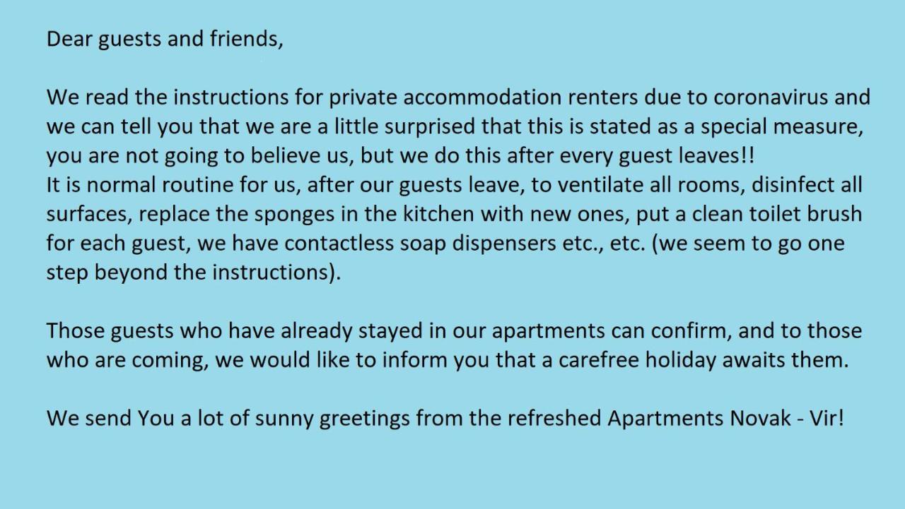 Apartmani Novak - Vir Kültér fotó